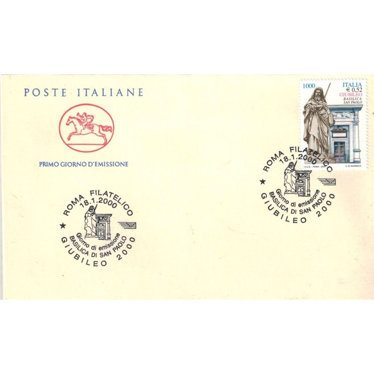 ITALIA 2000 FDC (Cavallino) Basilica di San Paolo