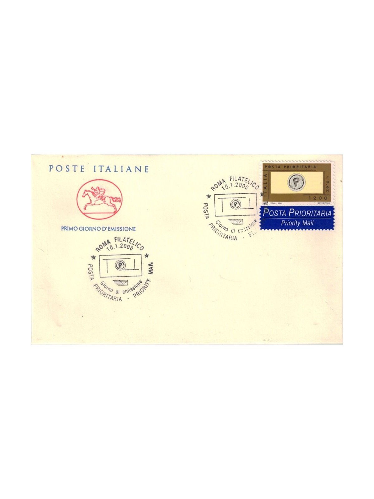 ITALY 2000 FDC (Cavallino) Priority Mail (Rome)