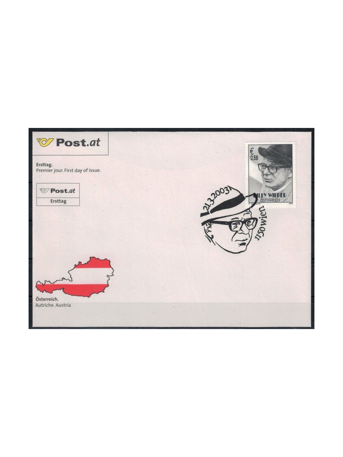 FDC AUSTRIA 2003 Billy Wilder