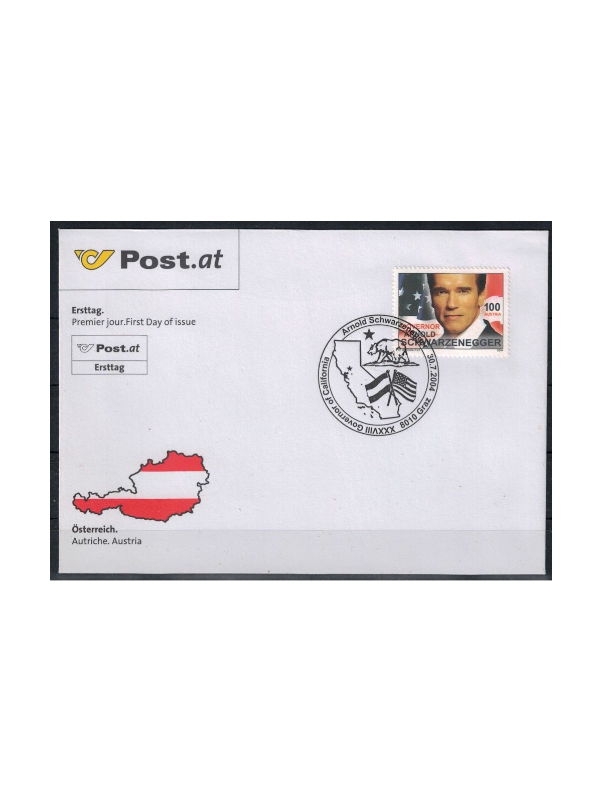FDC AUSTRIA 2004 Arnold Schwarzenegger