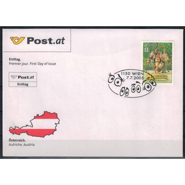 FDC AUSTRIA 2005 Madagascar, animated film
