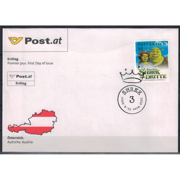 FDC AUSTRIA 2007 Shrek 3, animated film