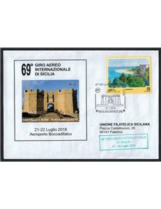 ITALIA 2018 Busta 69° Giro Aereo Internazionale di Sicilia