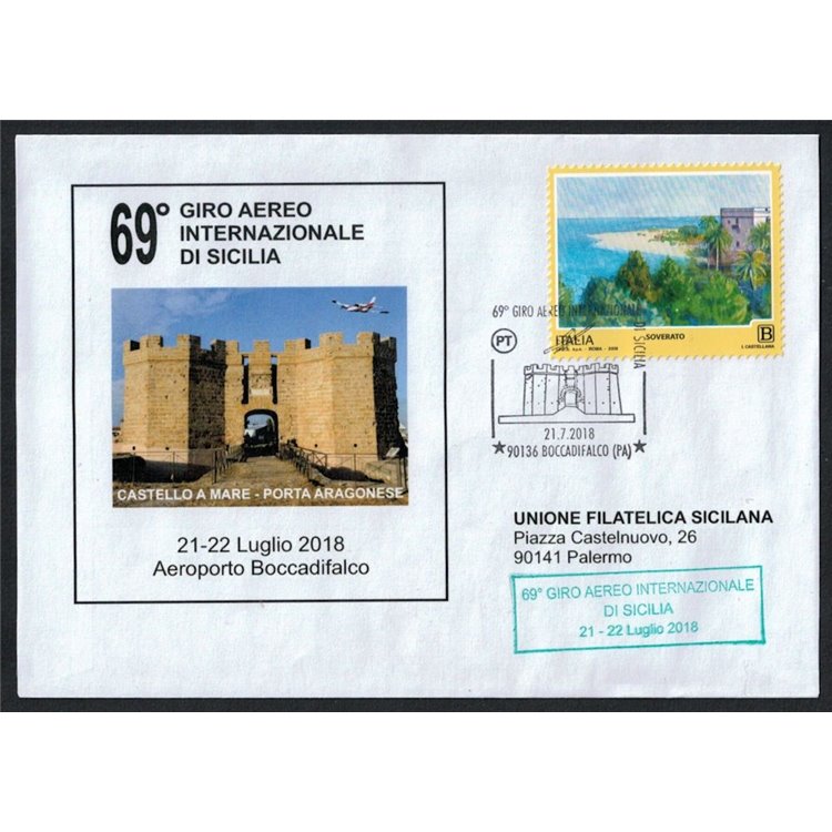 ITALY 2018 Envelope 69th International Air Tour of Sicily