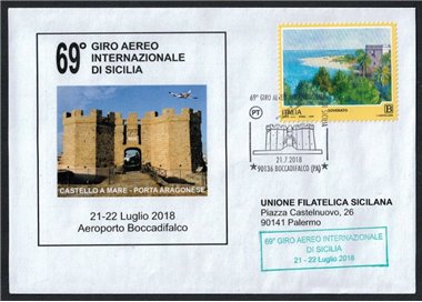 ITALIA 2018 Busta 69° Giro Aereo Internazionale di Sicilia