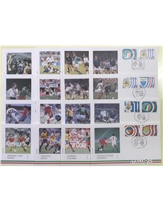 ITALIA 1990 FDC Mondiali di Calcio 16 Buste GEOSPORT