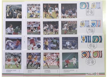 ITALY 1990 FDC Football World Cup 16 Envelopes GEOSPORT