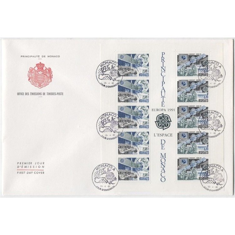 FDC MONACO 1991 Europe 1 envelope nv