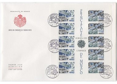 FDC MONACO 1991 Europa 1 busta nv