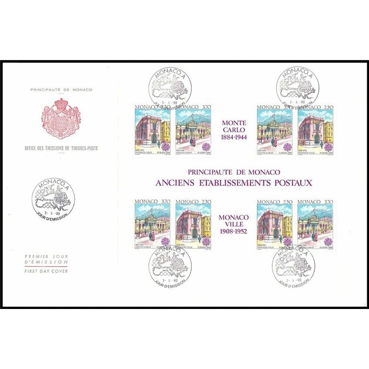 FDC MONACO 1990 Europe 1 envelope nv