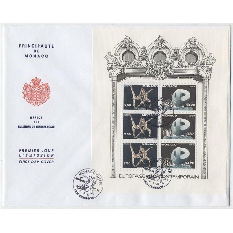 FDC MONACO 1993 Europa 1 busta nv