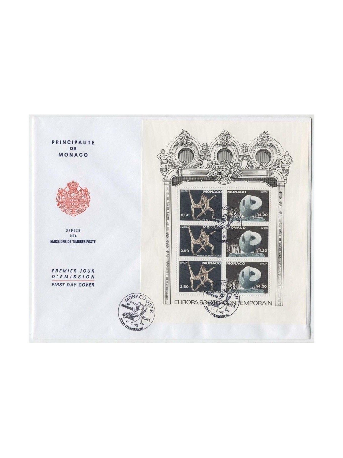 FDC MONACO 1993 Europe 1 envelope nv