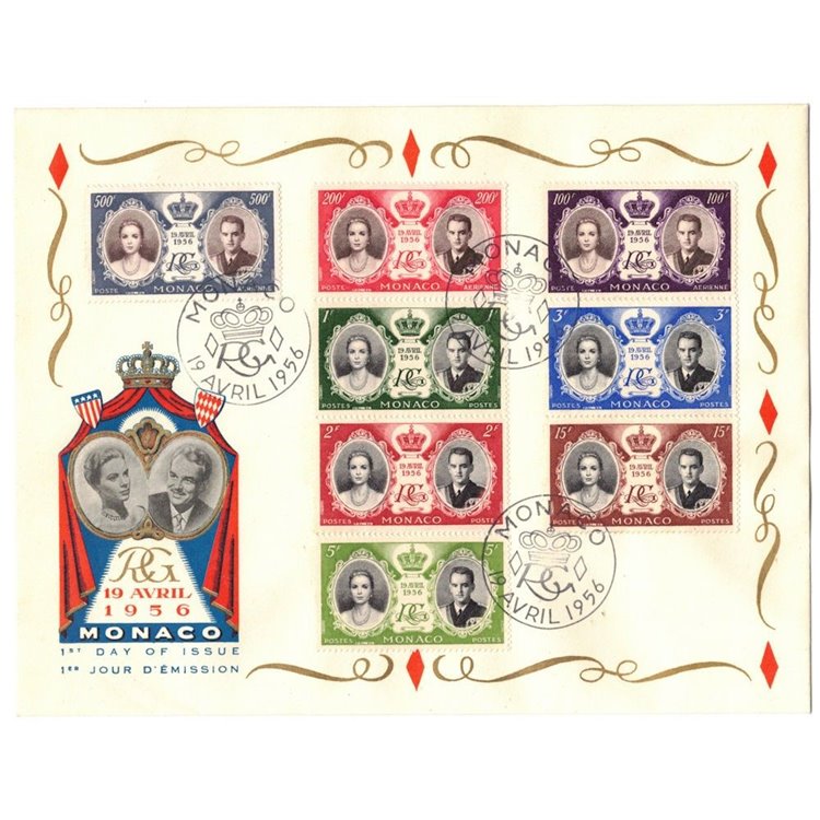 FDC MONACO 1956 Royal Wedding 1 envelope nv