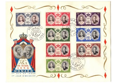 FDC MONACO 1956 Royal Wedding 1 envelope nv