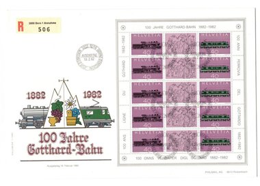 FDC SWITZERLAND 1982 Gotthard Railway (MF) 1 cover nv
