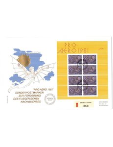 FDC SVIZZERA 1981 Pro Aero (MF) 1 busta nv