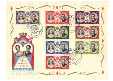 FDC MONACO 1956 Matrimonio Reale 1 busta nv (2)