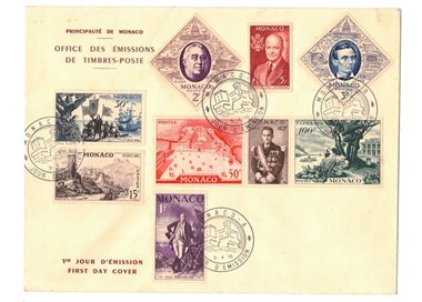 FDC MONACO 1956 New York Exhibition (FIPEX) 1 cover nv