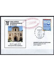 ITALIA 2019 Busta 70° Giro Aereo Internazionale di Sicilia