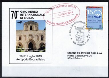 ITALY 2019 Envelope 70th International Air Tour of Sicily
