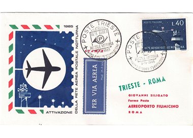 ITALIA 1965 FDC (Roma) Rete aerea postale