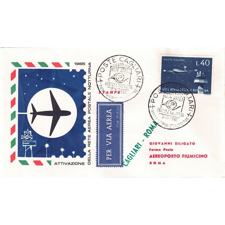 ITALIA 1965 FDC Rete aerea postale