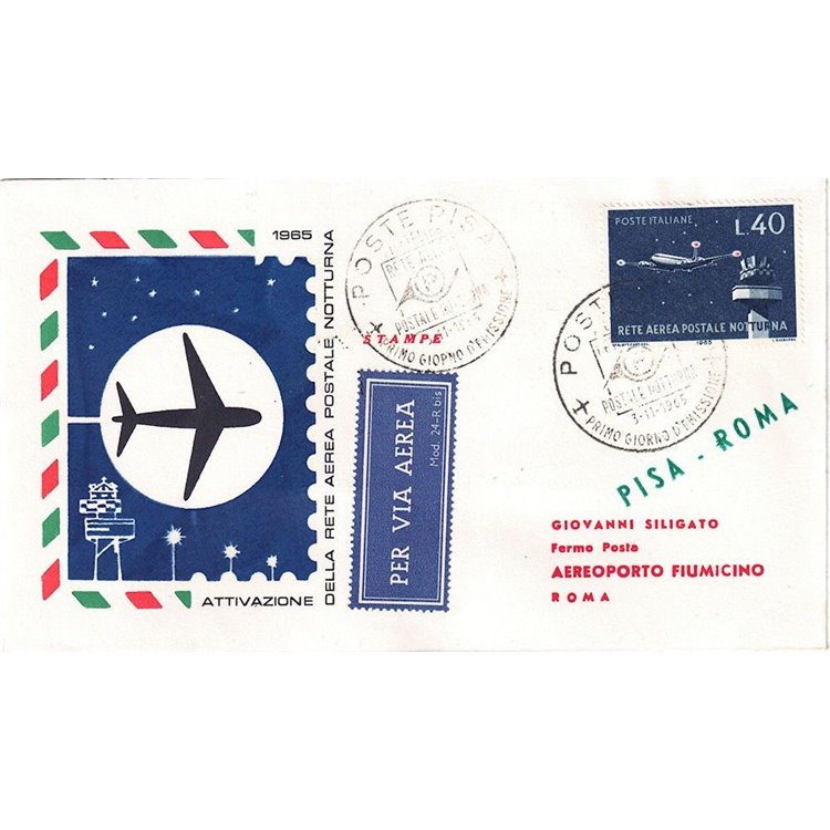 ITALIA 1965 FDC Rete aerea postale