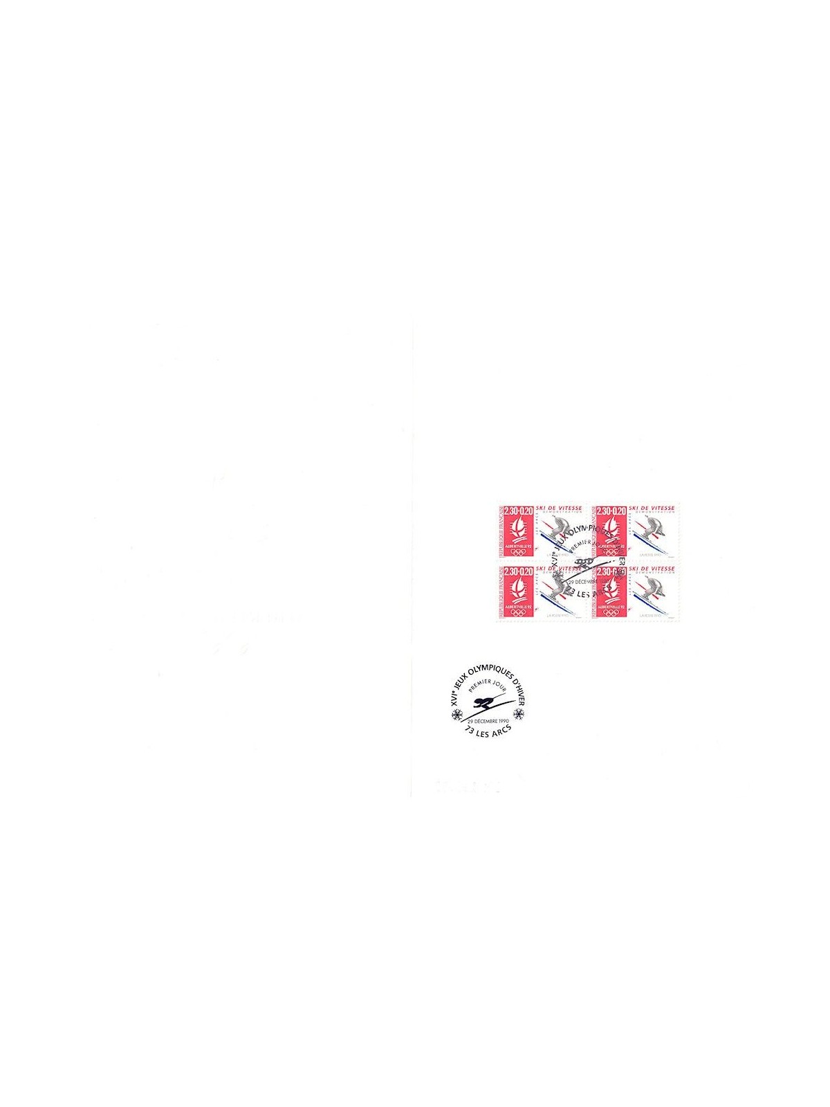 FDC FRANCIA 1990 Giochi Olimpici di Albertville (Les Arcs)