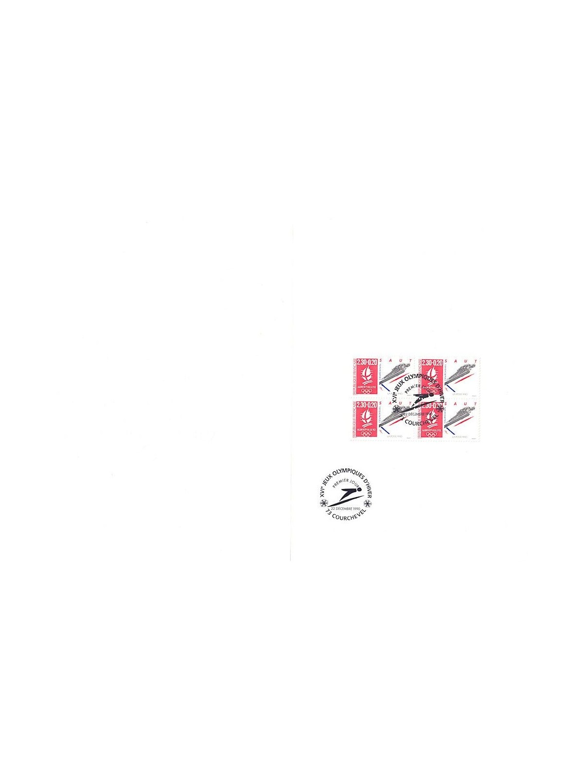 FDC FRANCIA 1990 Giochi Olimpici di Albertville (Courchevel)