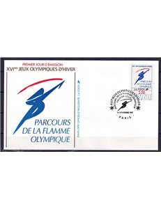 FDC FRANCIA 1991 Giochi Olimpici di Albertville (Fiamma Olimpica)