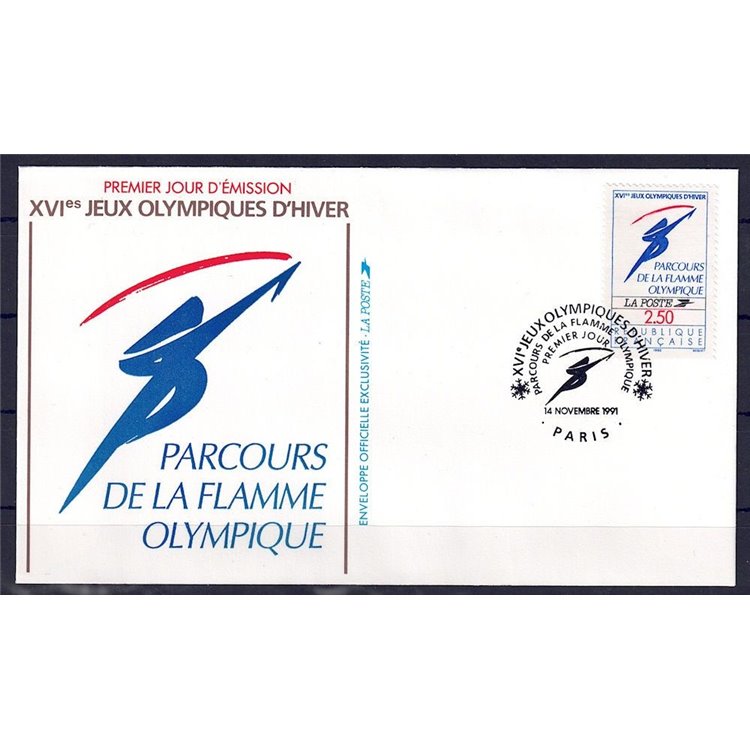 FDC FRANCE 1991 Olympic Games in Albertville (Olympic Flame)