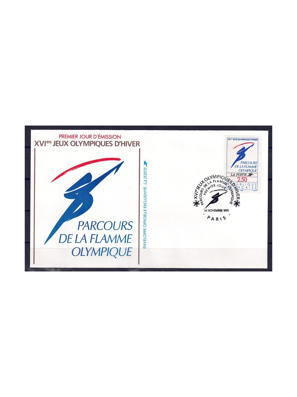 FDC FRANCE 1991 Olympic Games in Albertville (Olympic Flame)