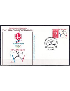 FDC FRANCIA 1991 Giochi Olimpici di Albertville (Sci acrobatico)