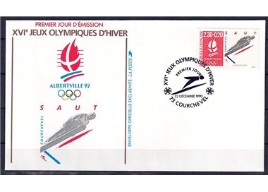 FDC FRANCE 1990 Olympic Games in Albertville (Ski Jumping)