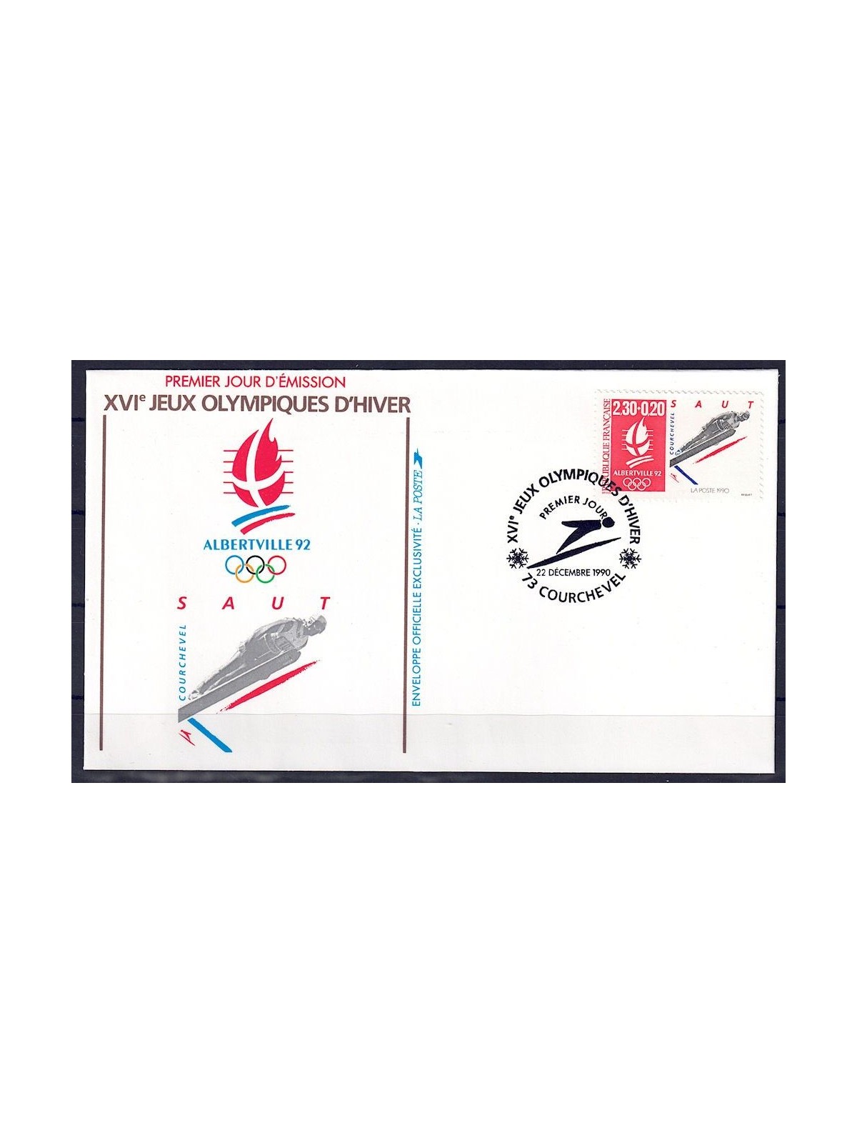 FDC FRANCE 1990 Olympic Games in Albertville (Ski Jumping)