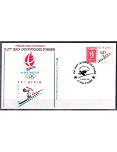 FDC FRANCIA 1991 Giochi Olimpici di Albertville (Sci alpino)