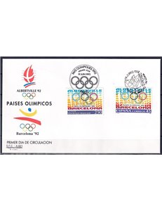 FDC SPAGNA 1992 Paesi Olimpici (Albertville e Barcellona)