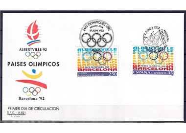 FDC SPAIN 1992 Olympic Countries (Albertville and Barcelona)
