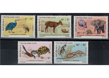 AFRICA CENTRALE 1971 Animali nelle favole 5v MNH**