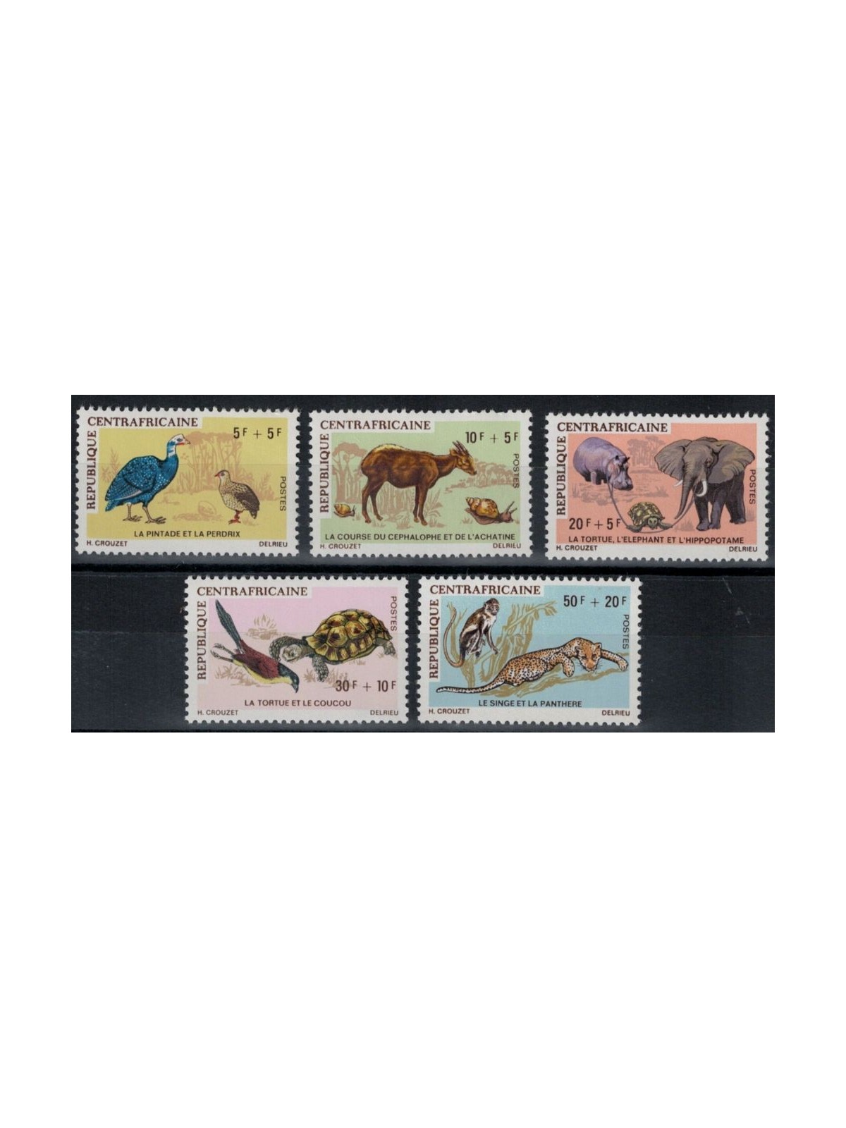 AFRICA CENTRALE 1971 Animali nelle favole 5v MNH**