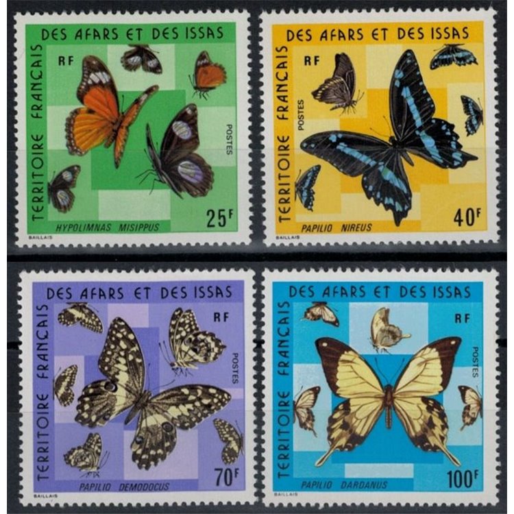 AFARS E ISSAS 1975 Fauna, farfalle 4v MNH**