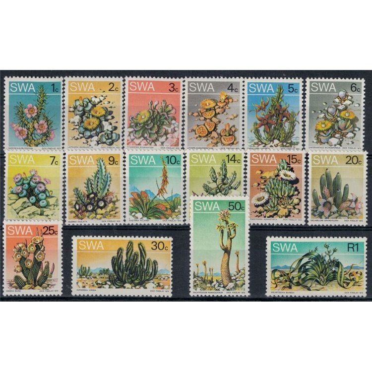 AFRICA DEL SUD OVEST 1973 Fiori di cactus 16v MNH**