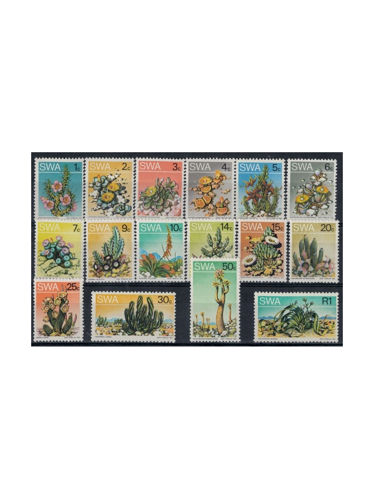 SOUTH WEST AFRICA 1973 Cactus flowers 16v MNH**