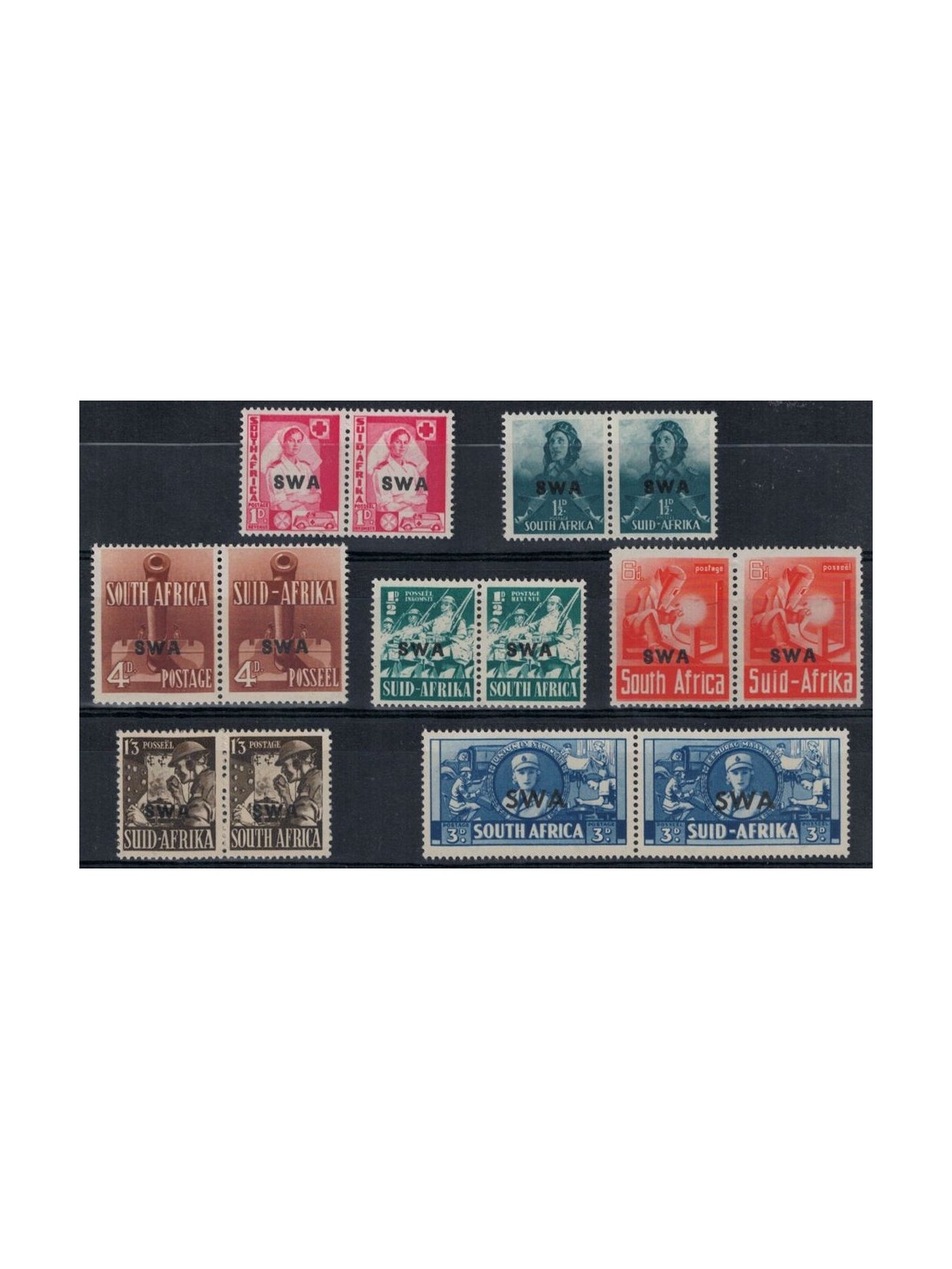 SOUTH WEST AFRICA 1941-43 Overprinted 14v MNH**