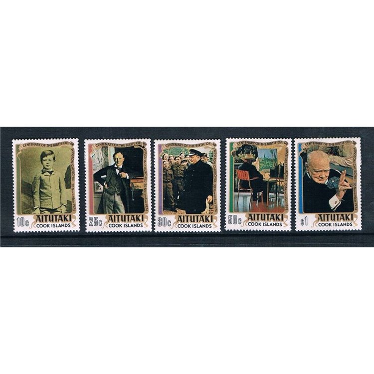 AITUTAKI 1974 Sir Winston Churchill 5v MNH**