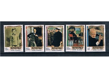 AITUTAKI 1974 Sir Winston Churchill 5v MNH**