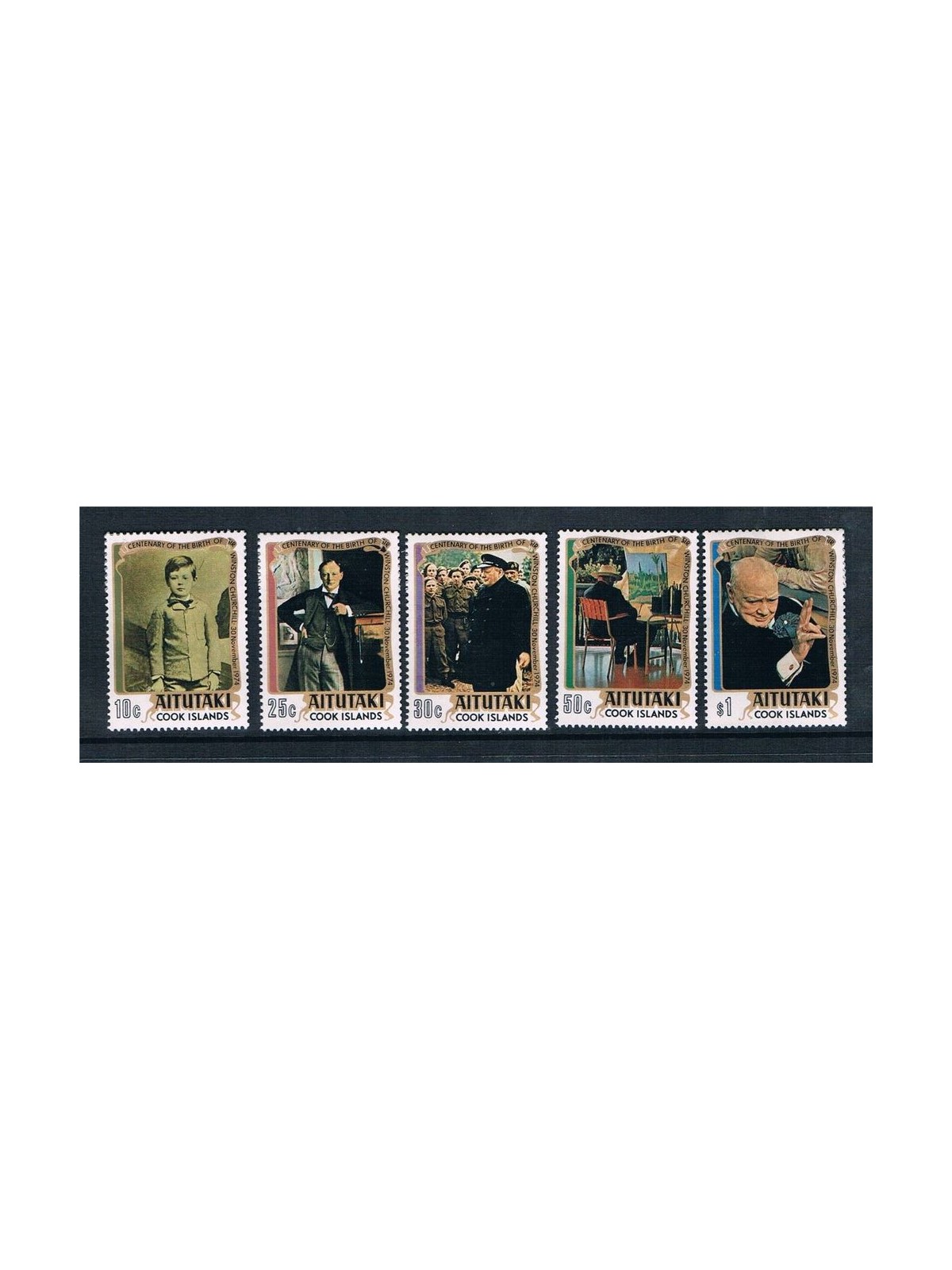 AITUTAKI 1974 Sir Winston Churchill 5v MNH**