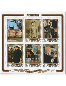 AITUTAKI 1974 Centenario Winston Churchill BF MNH**