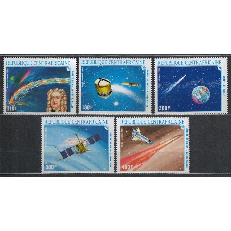 CENTRAL AFRICA 1986 Halley's Comet 5v MNH**