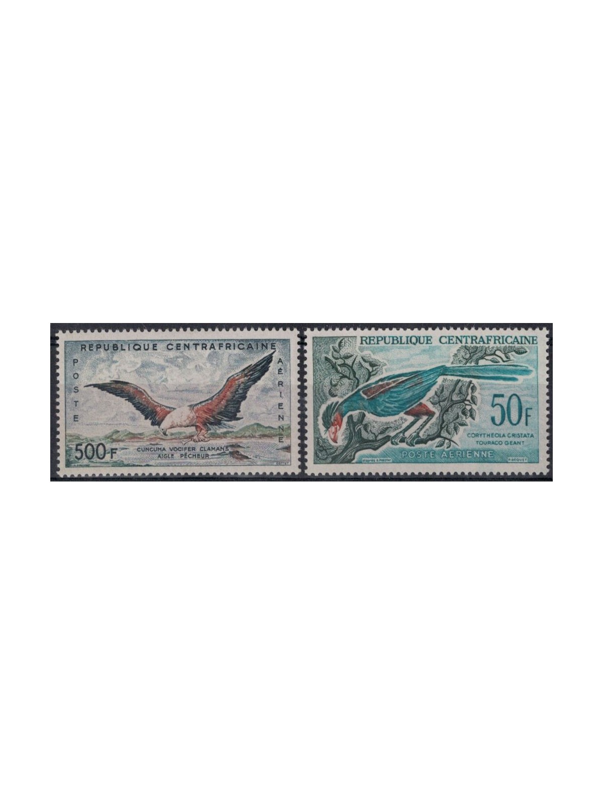AFRICA CENTRALE 1962-63 Posta aerea, uccelli 2v MNH**